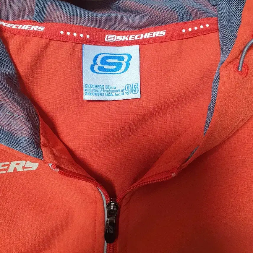 [BUNJANG] Skechers Orange Gray Hoodie Zip-up (95) / 스케쳐스 오렌지 그레이 후드 집업 95  공용