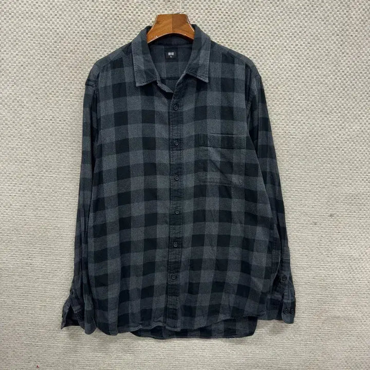 [BUNJANG] Uniqlo Plaid Flannel Long Sleeve Shirt XL / 유니클로 캐주얼 체크 플란넬 긴팔 셔츠 XL A09258