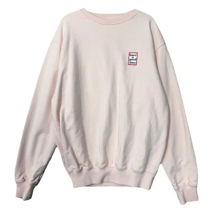 [BUNJANG] HAVE A GOOD TIME Light Pink Sweatshirt L / 해브 어 굿 타임 라이트 핑크 맨투맨 L