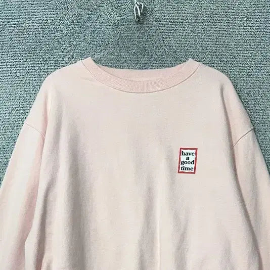 [BUNJANG] HAVE A GOOD TIME Light Pink Sweatshirt L / 해브 어 굿 타임 라이트 핑크 맨투맨 L