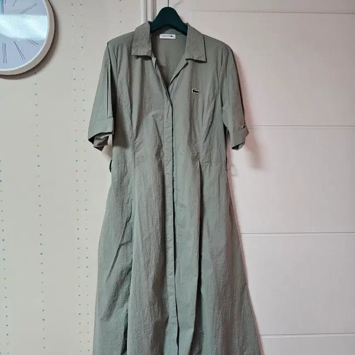 [SOLD OUT] 라코스테 여성 플레어 반팔 셔츠 원피스