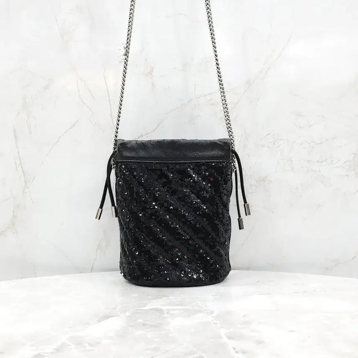 [BUNJANG] Gucci GG Sequin Black Chain Bucket Bag / 구찌 GG 스팽글 블랙 체인 버킷백 575163