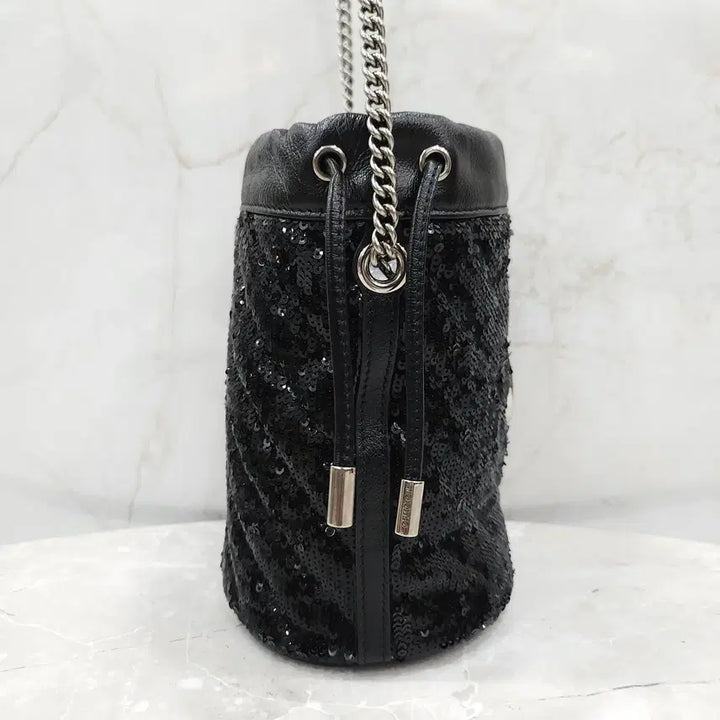 [BUNJANG] Gucci GG Sequin Black Chain Bucket Bag / 구찌 GG 스팽글 블랙 체인 버킷백 575163