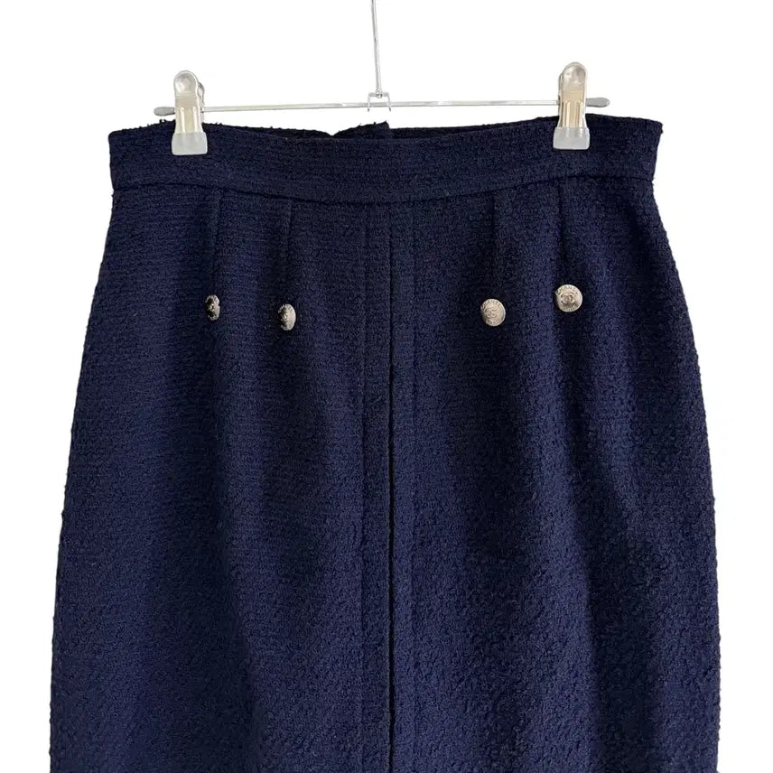 [BUNJANG] Chanel 97AW Coco Button Tweed Skirt / 샤넬 97AW 코코버튼 트위드 스커트