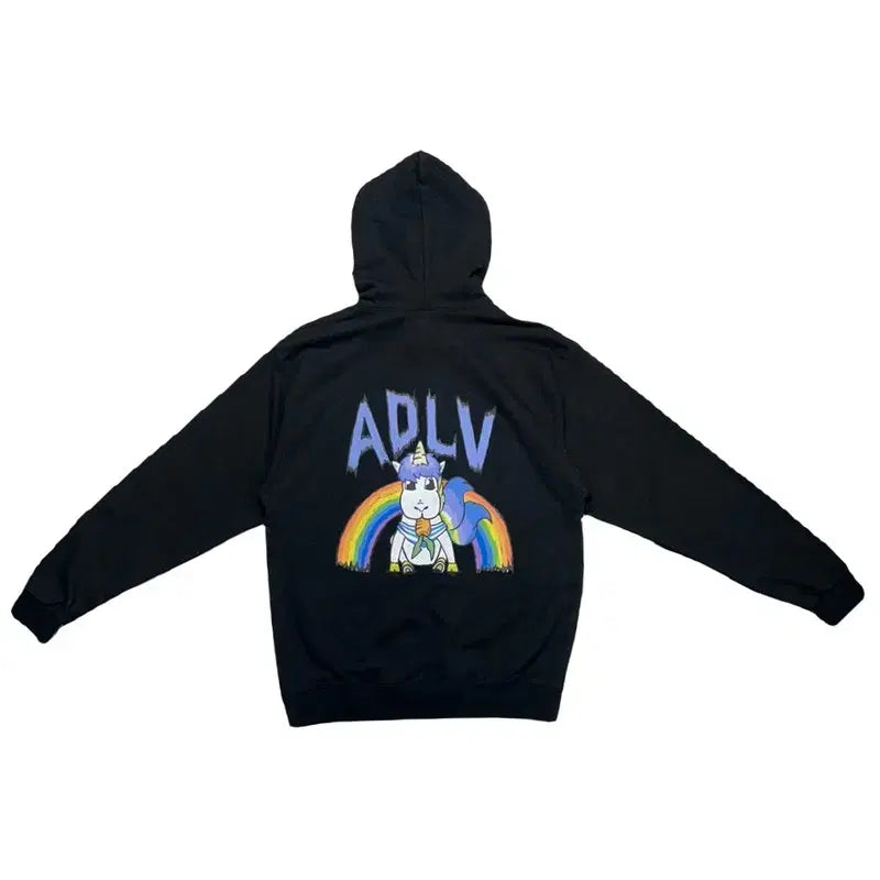 [BUNJANG] Acme De La Vie Rainbow Unicorn Hoodie Black / 아크메드라비 레인보우 유니콘 후드 블랙 1