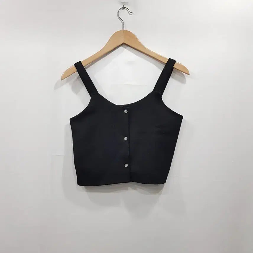 [BUNJANG] Vintage Black Bustier Crop Short Tank Top Blouse (Women&
