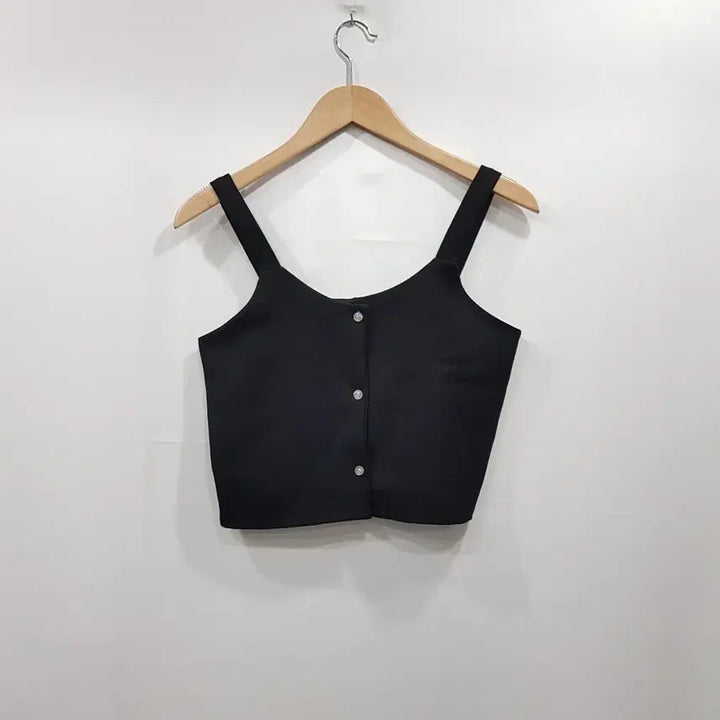 [BUNJANG] Vintage Black Bustier Crop Short Tank Top Blouse (Women&