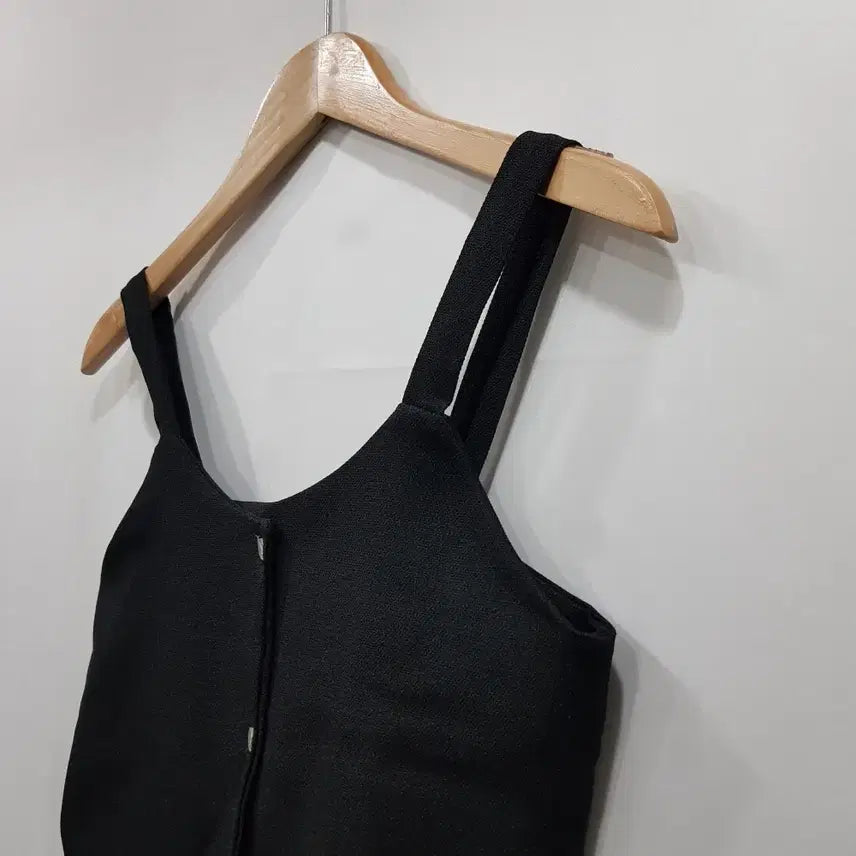 [BUNJANG] Vintage Black Bustier Crop Short Tank Top Blouse (Women&