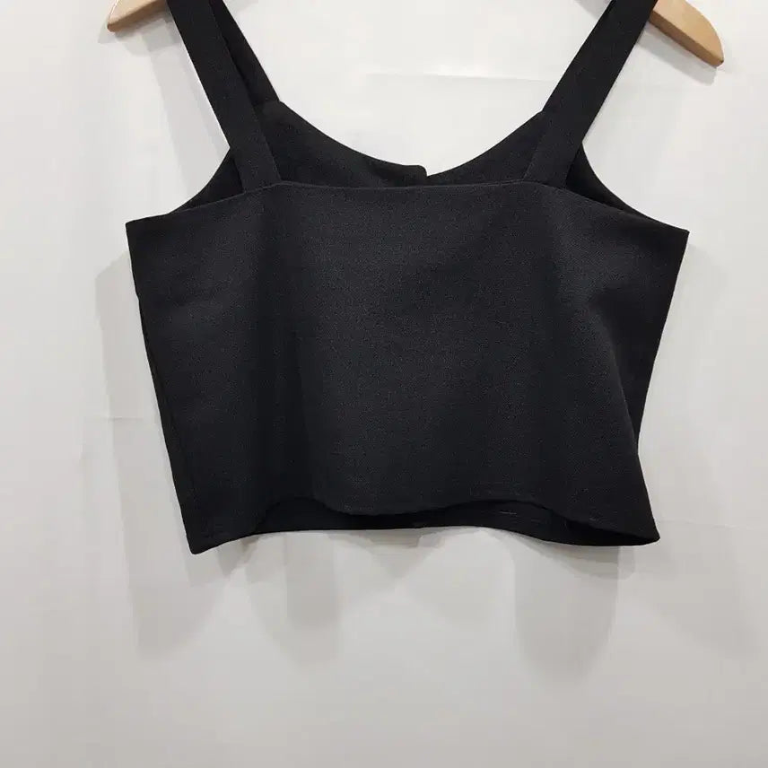 [BUNJANG] Vintage Black Bustier Crop Short Tank Top Blouse (Women&