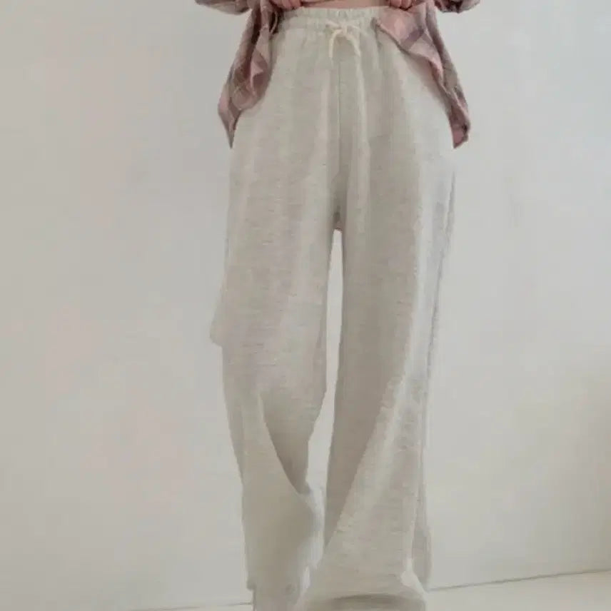 [BUNJANG] Morefit Ivory Oatmeal Wide Banding Training Pants / 에이블리 모어핏 아이보리 오트밀 와이드 밴딩 트레이닝 팬츠 바지 봄옷