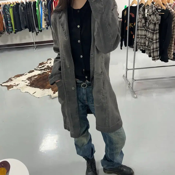 [BUNJANG] Transit Vintage Washed Linen Coat / 트랜짓 빈티지 워시드 린넨 코트