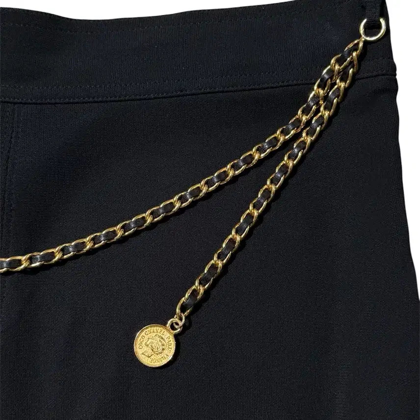 [BUNJANG] Chanel 97SS Black Gold Chain Skirt / 샤넬 97SS 블랙 골드 체인 스커트