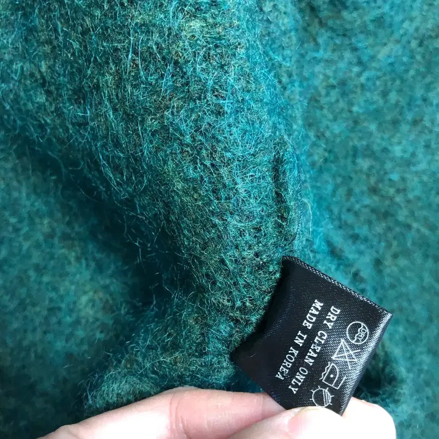 [BUNJANG] Mui Alpaca Mohair Long Cardigan Coat / 제평 무이 Mui 알파카 모헤어 가디건 롱 그린 초록 코트
