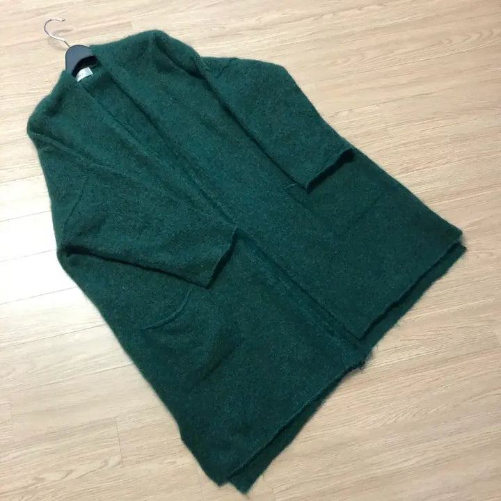 [BUNJANG] Mui Alpaca Mohair Long Cardigan Coat / 제평 무이 Mui 알파카 모헤어 가디건 롱 그린 초록 코트