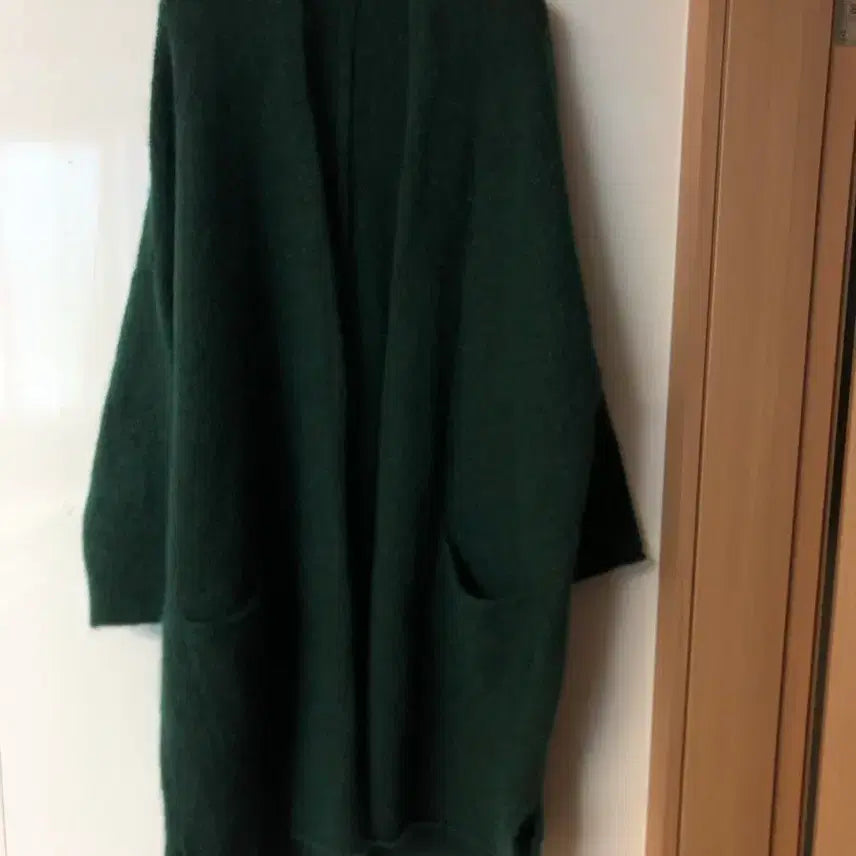 [BUNJANG] Mui Alpaca Mohair Long Cardigan Coat / 제평 무이 Mui 알파카 모헤어 가디건 롱 그린 초록 코트
