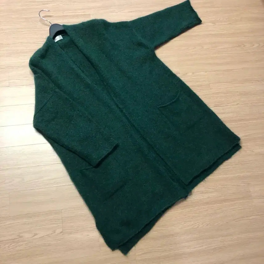 [BUNJANG] Mui Alpaca Mohair Long Cardigan Coat / 제평 무이 Mui 알파카 모헤어 가디건 롱 그린 초록 코트