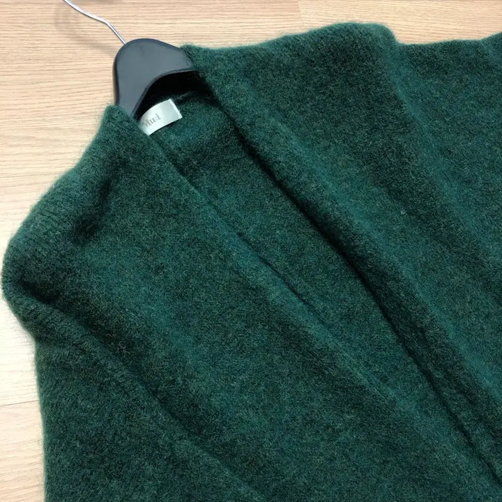 [BUNJANG] Mui Alpaca Mohair Long Cardigan Coat / 제평 무이 Mui 알파카 모헤어 가디건 롱 그린 초록 코트