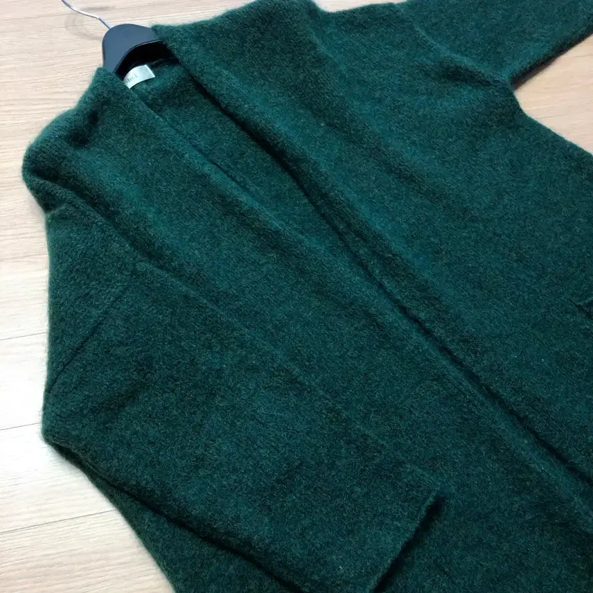 [BUNJANG] Mui Alpaca Mohair Long Cardigan Coat / 제평 무이 Mui 알파카 모헤어 가디건 롱 그린 초록 코트
