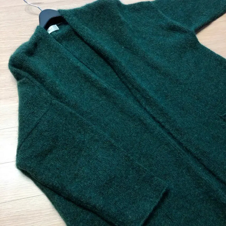 [BUNJANG] Mui Alpaca Mohair Long Cardigan Coat / 제평 무이 Mui 알파카 모헤어 가디건 롱 그린 초록 코트