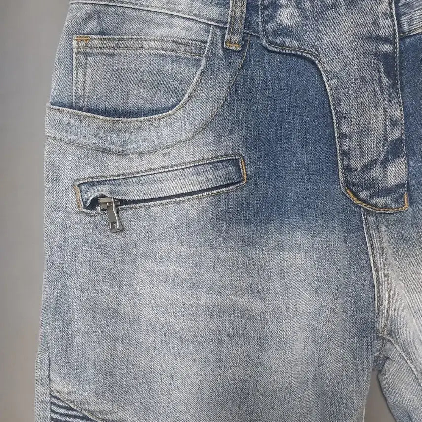 [BUNJANG] Balmain Biker Jeans / [32] 발망 그라데이션 워싱 디스 바이커진 청바지
