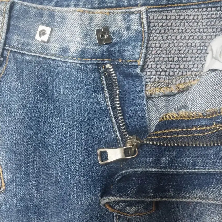 [BUNJANG] Balmain Biker Jeans / [32] 발망 그라데이션 워싱 디스 바이커진 청바지