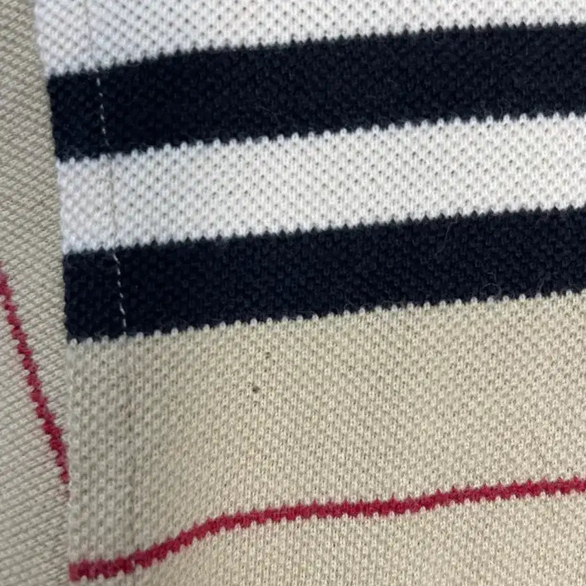 [BUNJANG] Burberry Striped Collar Short Sleeve Shirt / 버버리 스트라이프 카라 반팔 H2446