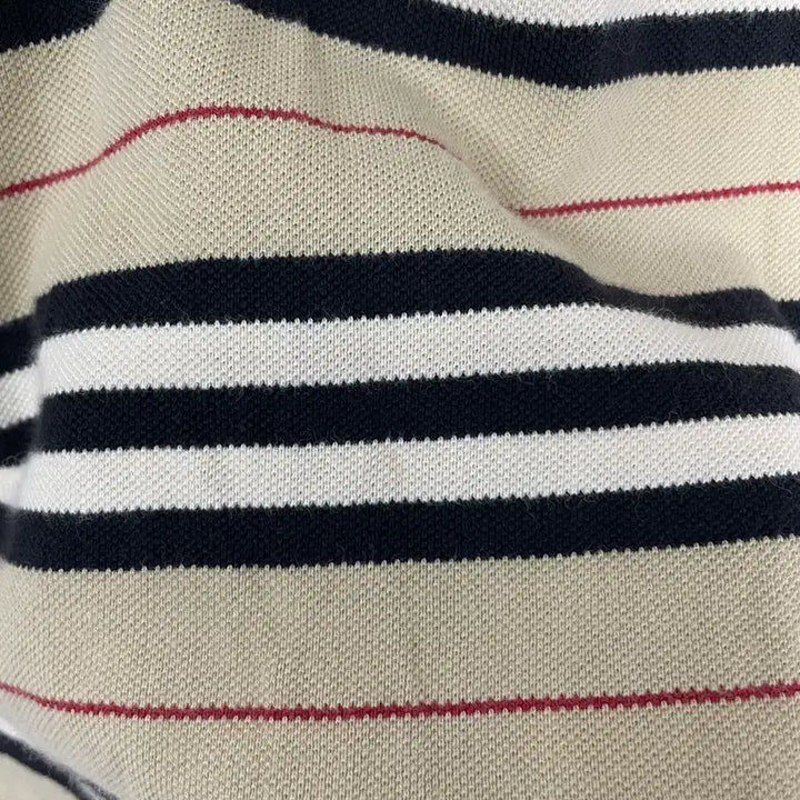 [BUNJANG] Burberry Striped Collar Short Sleeve Shirt / 버버리 스트라이프 카라 반팔 H2446