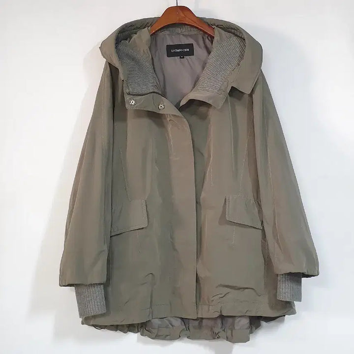 [BUNJANG] Luciano Choi Knit-Panel Hooded Parka (Size 66) / 루치아노최 니트배색 아방핏 후드야상 66
