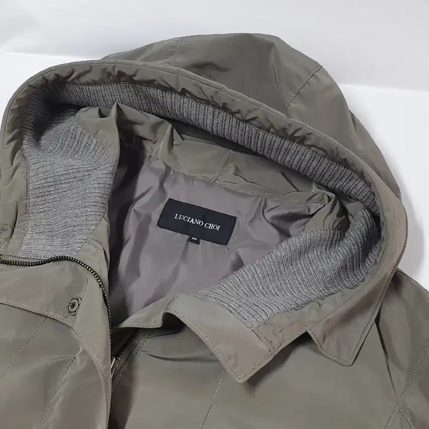 [BUNJANG] Luciano Choi Knit-Panel Hooded Parka (Size 66) / 루치아노최 니트배색 아방핏 후드야상 66