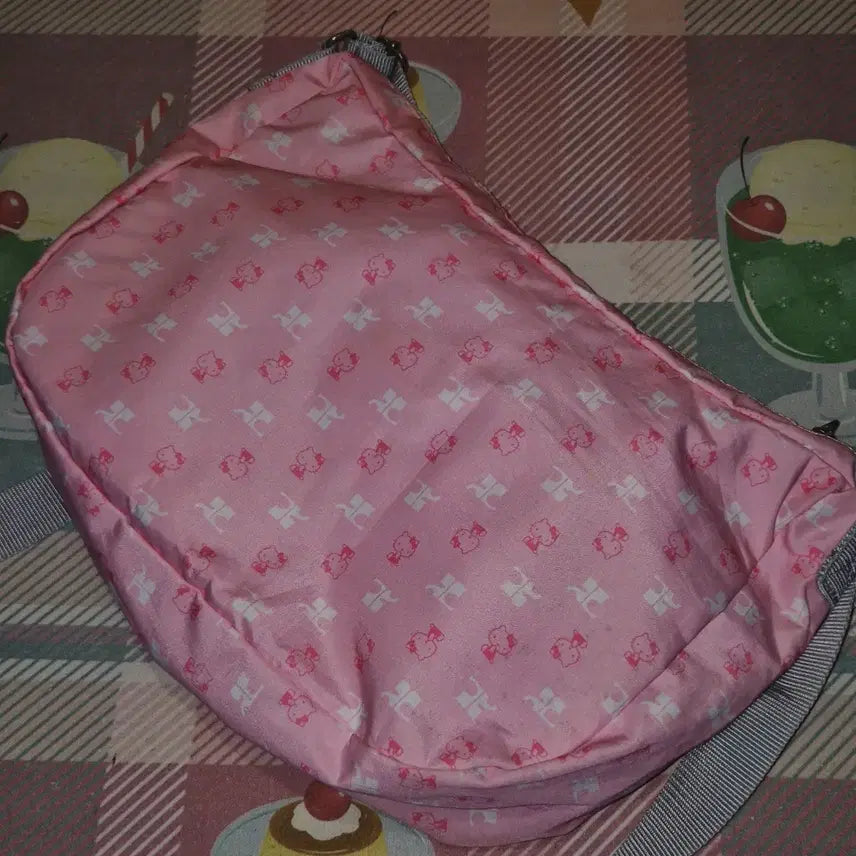 [BUNJANG] Courrèges x Hello Kitty Pink Nylon Ribbon 2-Way Bag / 09s 꾸레쥬 x 키티 핑크 나일론 리본 2way백