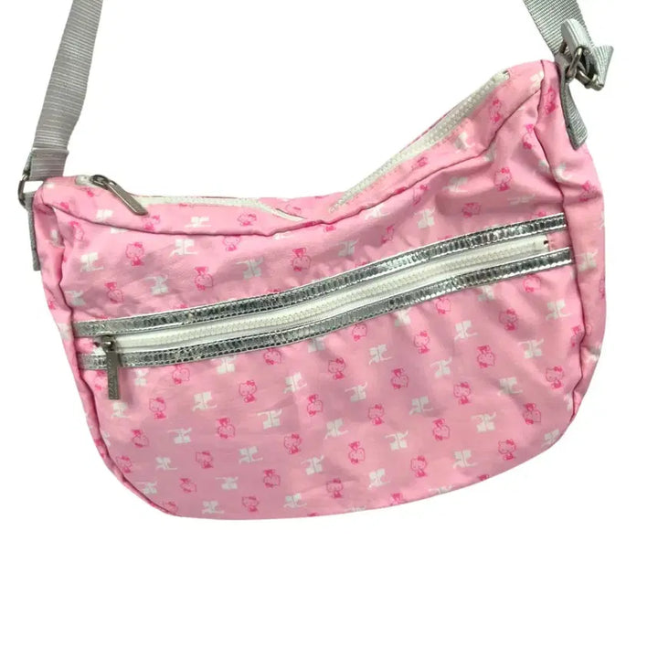 [BUNJANG] Courrèges x Hello Kitty Pink Nylon Ribbon 2-Way Bag / 09s 꾸레쥬 x 키티 핑크 나일론 리본 2way백