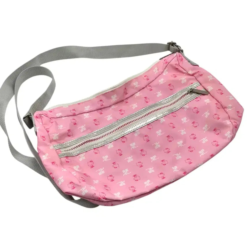 [BUNJANG] Courrèges x Hello Kitty Pink Nylon Ribbon 2-Way Bag / 09s 꾸레쥬 x 키티 핑크 나일론 리본 2way백