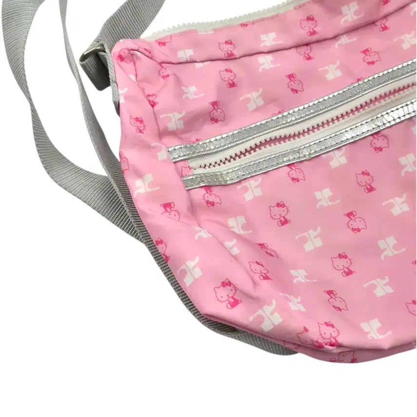 [BUNJANG] Courrèges x Hello Kitty Pink Nylon Ribbon 2-Way Bag / 09s 꾸레쥬 x 키티 핑크 나일론 리본 2way백