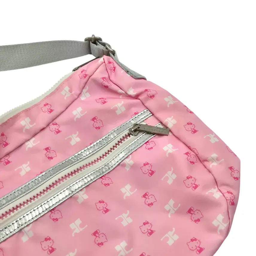[BUNJANG] Courrèges x Hello Kitty Pink Nylon Ribbon 2-Way Bag / 09s 꾸레쥬 x 키티 핑크 나일론 리본 2way백
