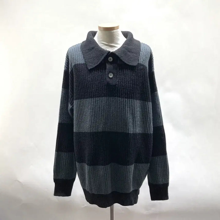 [BUNJANG] Youngguje Striped Polo Knit Shirt 2XL / 남성 카라넥니트티 스트라이프 2XL 영구제 중고장터