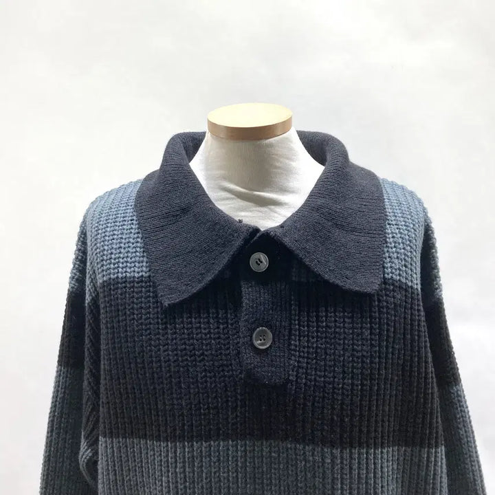 [BUNJANG] Youngguje Striped Polo Knit Shirt 2XL / 남성 카라넥니트티 스트라이프 2XL 영구제 중고장터
