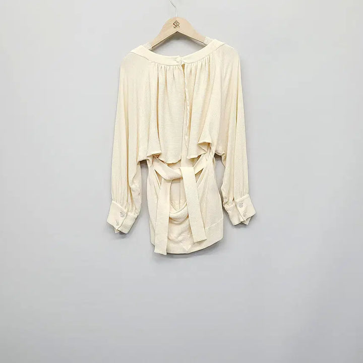 [BUNJANG] Fendi Vintage Hologram Silk Ribbed Blouse / [국내정식수입] 펜디 빈티지 홀로그램 실크 골지 블라우스 (42)