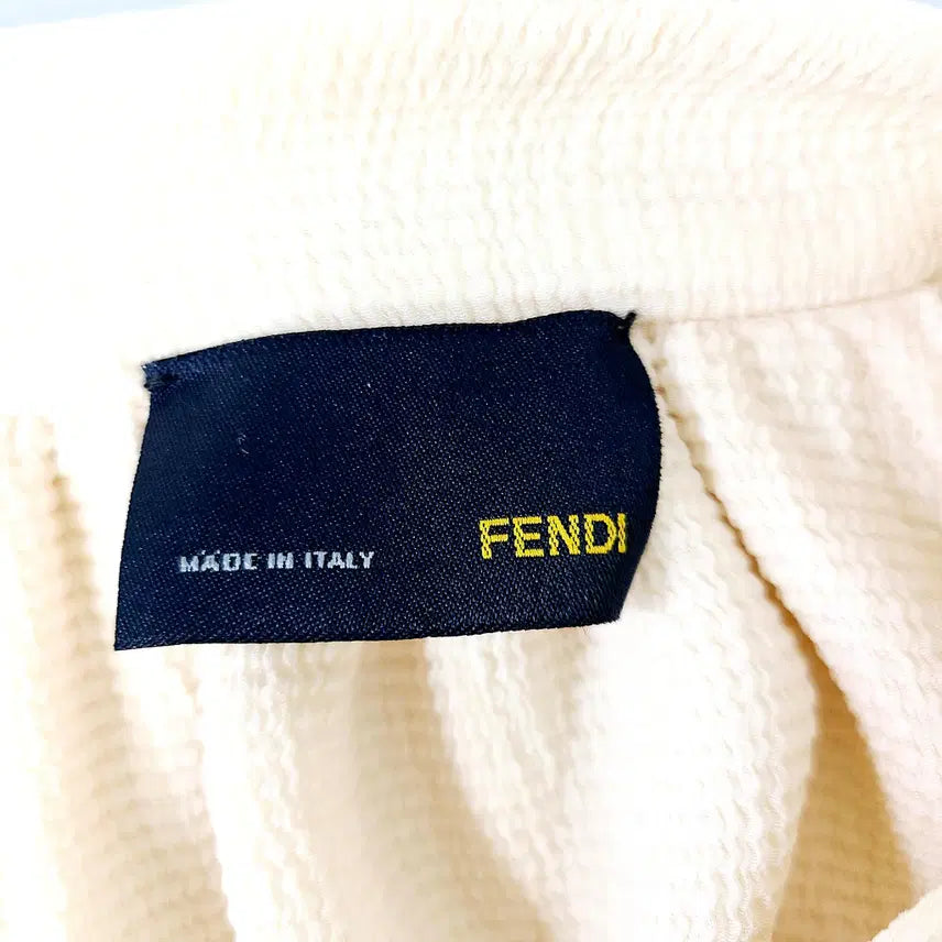 [BUNJANG] Fendi Vintage Hologram Silk Ribbed Blouse / [국내정식수입] 펜디 빈티지 홀로그램 실크 골지 블라우스 (42)