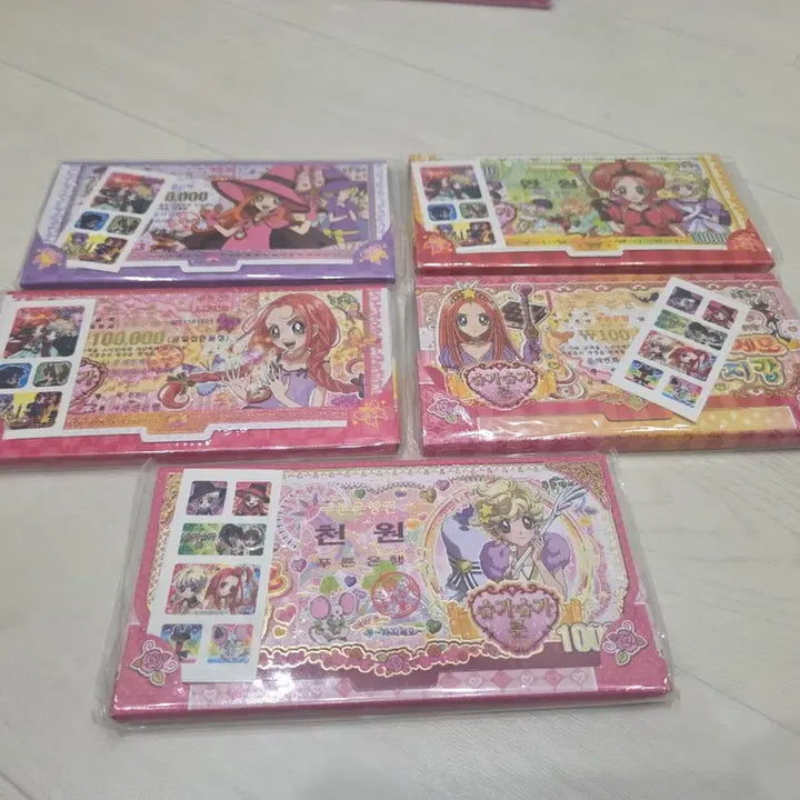 [BUNJANG] Anime Cartoon Memo Wallet Bundle Set / 돈메모지갑 일괄 (캐릭캐릭체인지, 슈가슈가룬, 신비한별의 쌍둥이공주)