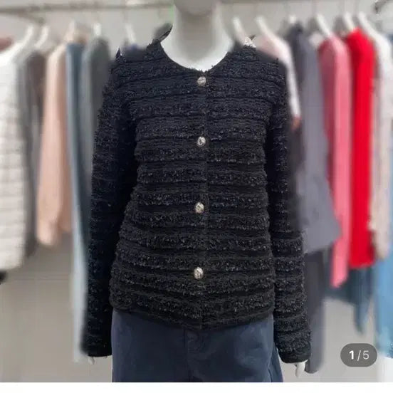 [BUNJANG] NICE CLAUP Tweed Knit Jacket / 나이스크랍 트위드 니트 자켓