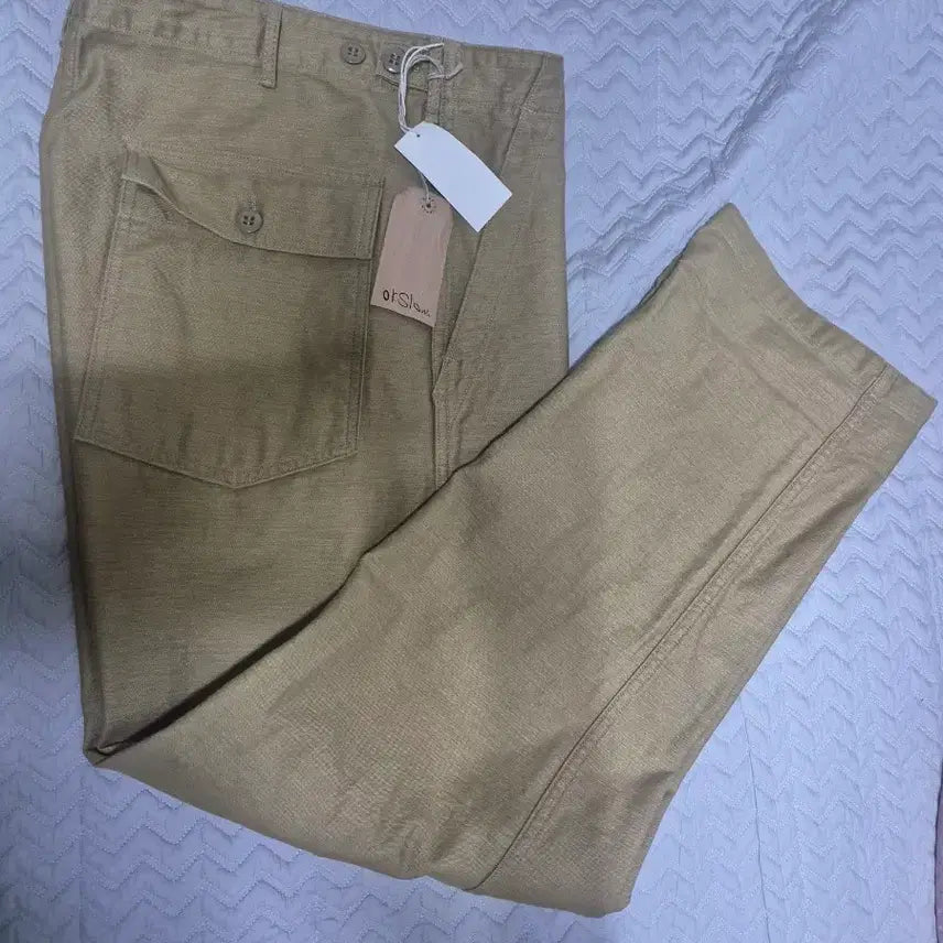 [BUNJANG] Orslow Khaki Cotton Pants / 오어슬로우 카키색 면바지 새상품