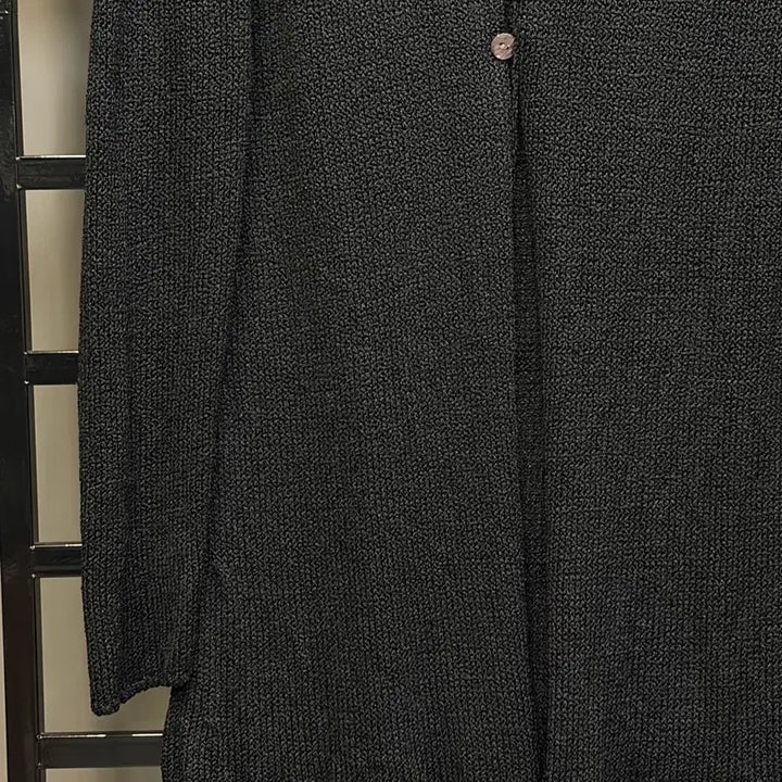 [BUNJANG] Benetton Vintage Open Knit Long Cardigan Black (Size S) / [S] 베네통 이탈리아제 빈티지 오픈니트 롱 가디건 블랙 4.5
