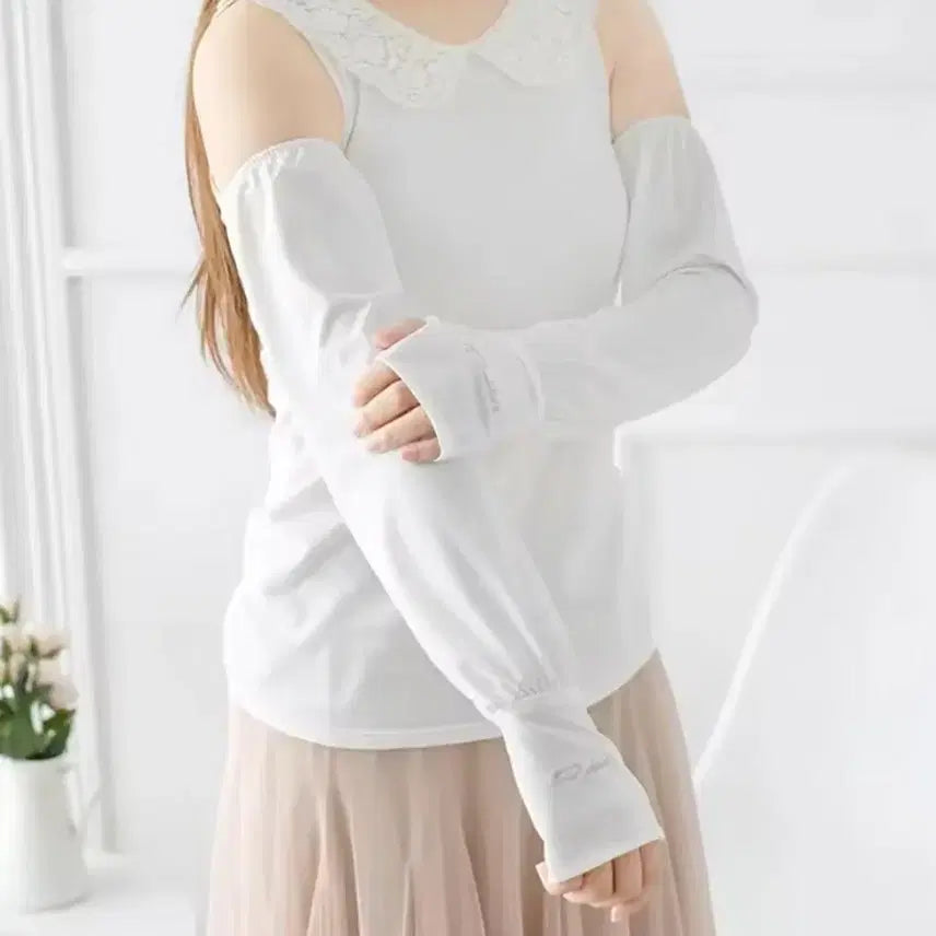 [SOLD OUT] 자외선 차단 쿨 팔토시 흰색