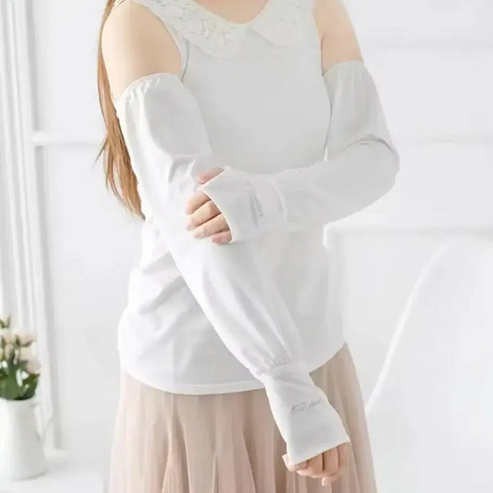 [SOLD OUT] 자외선 차단 쿨 팔토시 흰색