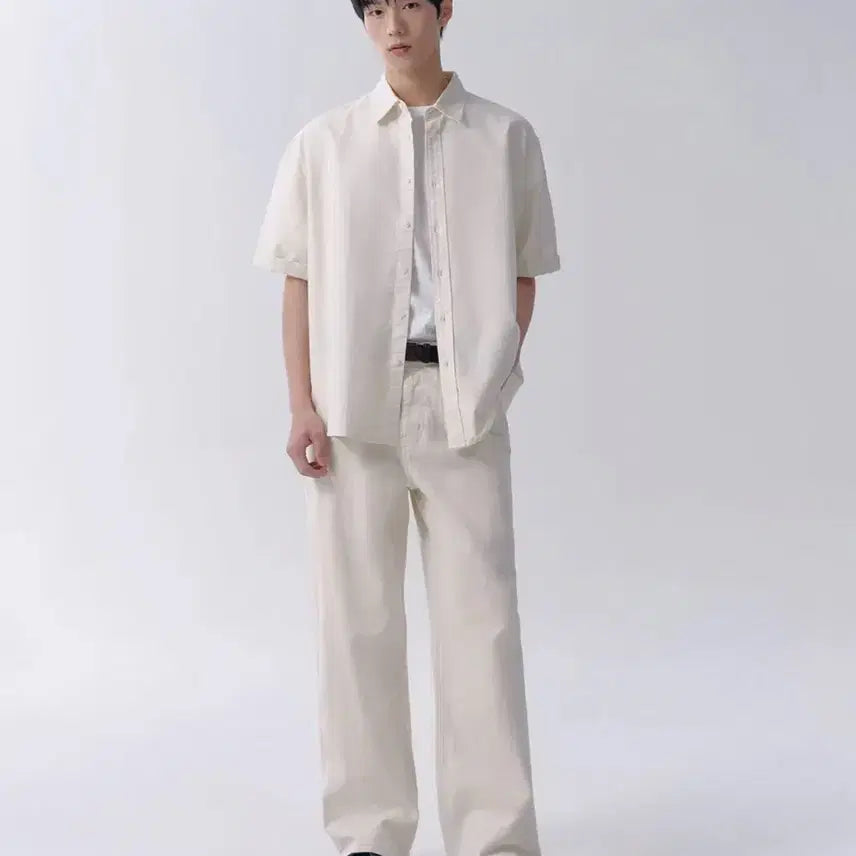 [SOLD OUT] 무신사스탠다드 와이드 데님 팬츠 크림 32