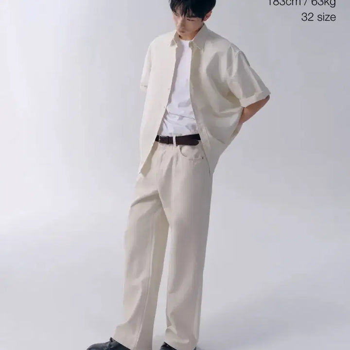 [SOLD OUT] 무신사스탠다드 와이드 데님 팬츠 크림 32