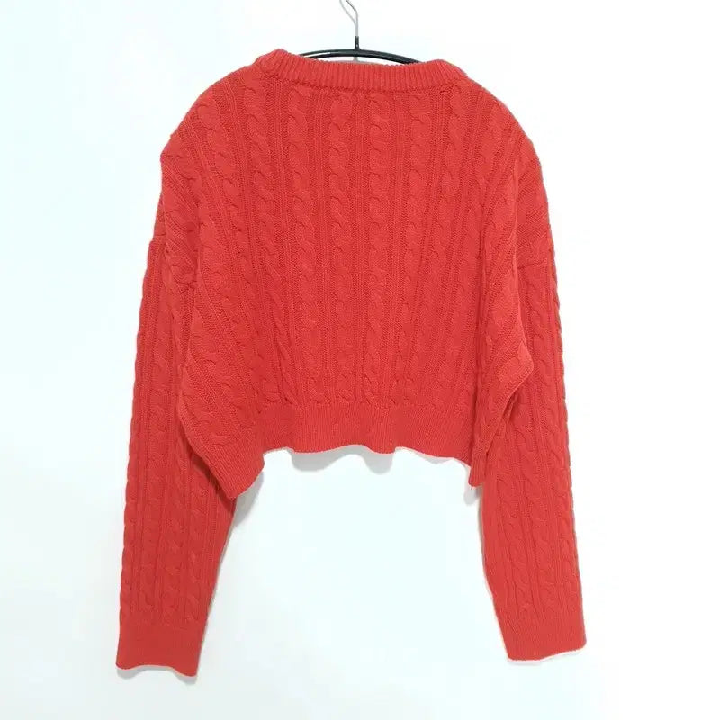 [BUNJANG] Cable Knit Crop Sweater / 케이블 크롭 니트 F_M2139