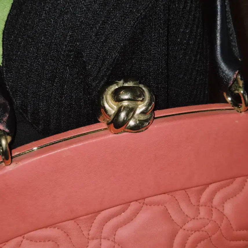 [BUNJANG] Moschino Cheap &amp; Chic Coral Leather Rose Handbag / 90s 모스키노 칩앤시크 코랄 레더 로즈 핸드백