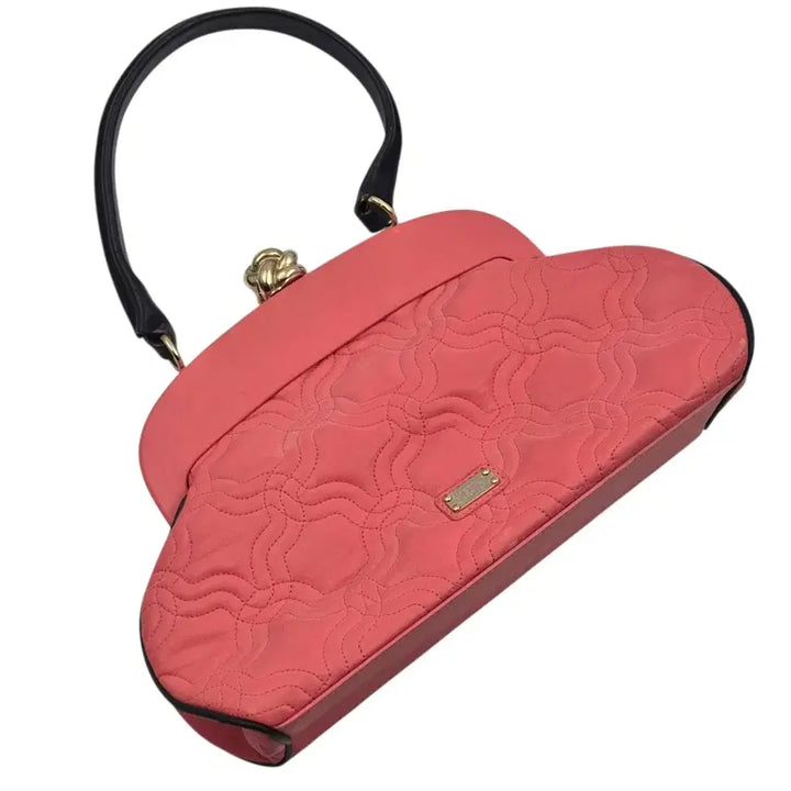 [BUNJANG] Moschino Cheap &amp; Chic Coral Leather Rose Handbag / 90s 모스키노 칩앤시크 코랄 레더 로즈 핸드백