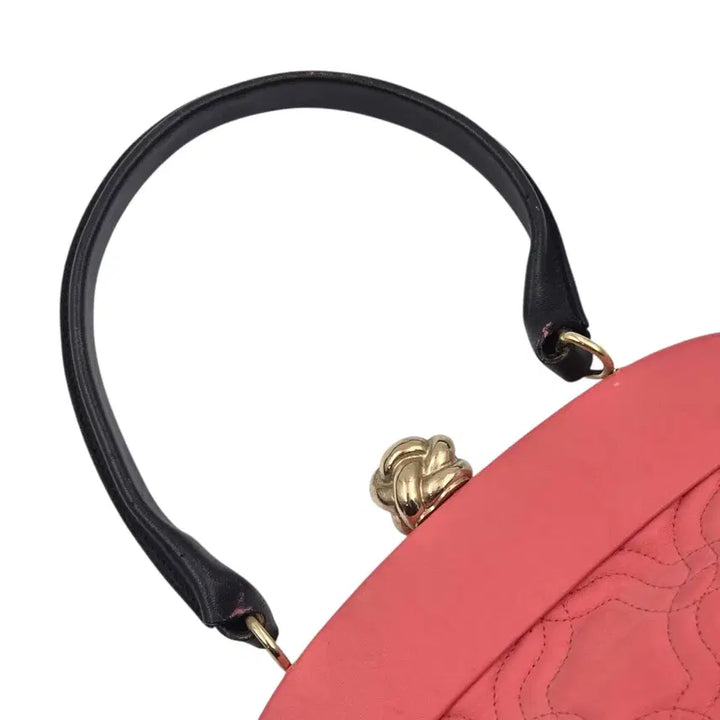 [BUNJANG] Moschino Cheap &amp; Chic Coral Leather Rose Handbag / 90s 모스키노 칩앤시크 코랄 레더 로즈 핸드백